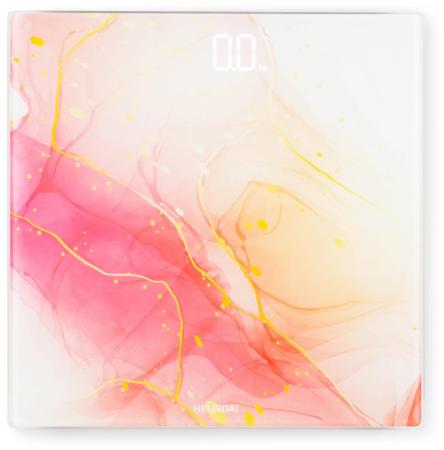 Весы напольные электронные Hyundai H-BS03951 макс.180кг розовый/белый