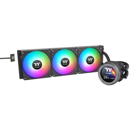 Жидкостная система охлаждения Thermaltake CL-W415-PL12SW-A All-In-One Liquid Cooler System/ARGB Fan 120*3/PWM 500-1500 rpm/Water Block 2.1 inch LCD