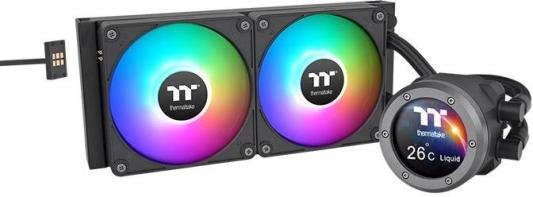Жидкостная система охлаждения Thermaltake CL-W414-PL12SW-A All-In-One Liquid Cooler System/ARGB Fan 120*2/PWM 500-1500 rpm/Water Block 2.1 inch LCD