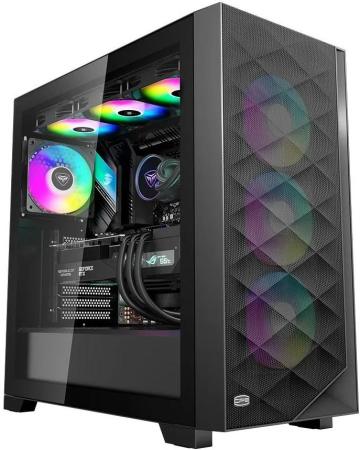 Корпус без блока питания/ PCCOOLER C3D510 BK, Mesh Mid Tower, Black, TG, 0.7 SPCC, no fans E-ATX, ATX, mATX, mITX 170/390/205mm 2x2.5", 2x3.5", 7xPCI 2xUSB-A 3.0 455x220x491mm
