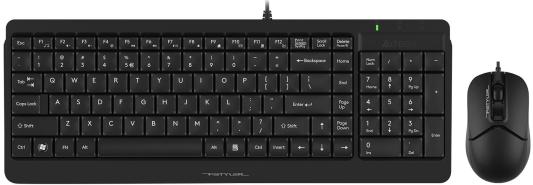 Комплект кл-ра+мышь проводн. A4Tech Fstyler F1512 black USB (F1512 BLACK)