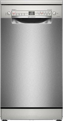 Отдельностоящая посудомоечная машина Bosch, 45 см, 10 комплектов, 10 программ, электронное управление, дисплей, отсрочка старта, уровень шума 46 дБ, энергоэффективность А+, цвет серебряный