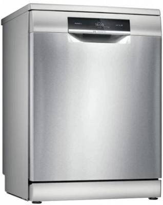 Отдельностоящая посудомоечная машина Bosch, 60 см, 13 комплектов, 8 программ, активная сушка с теплообменником, сенсорное управление, дисплей, отсрочка старта, половинная загрузка, уровень шума 40 дБ, энергоэффективность А++, цвет серебряный