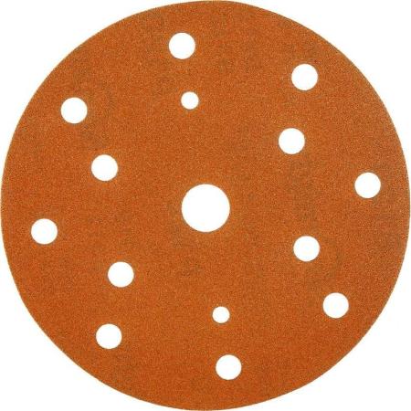 SUNMIGHT Шлиф круг GOLD B312T 150мм на липучке, 15 отв, золотистый, Р120 100шт 44308