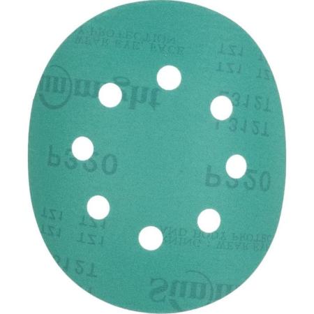 SUNMIGHT Шлифовальный круг L312TV 125мм на липучке, 8 отв, зелёный, P 320, 100 шт 53214