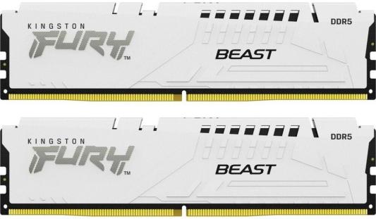 Оперативная память для компьютера Kingston Fury Beast White DIMM 32Gb DDR5 6000 MHz KF560C36BWE2K2-32