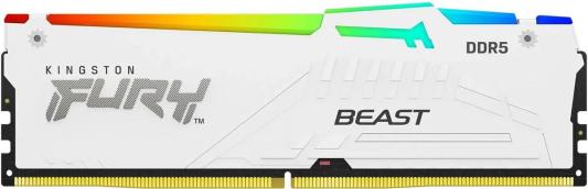 Оперативная память для компьютера Kingston Fury Beast White RGB DIMM 16Gb DDR5 6400 MHz KF564C32BWEA-16