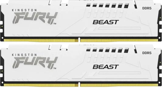 Оперативная память для компьютера Kingston Fury Beast White DIMM 64Gb DDR5 5200 MHz KF552C40BWK2-64