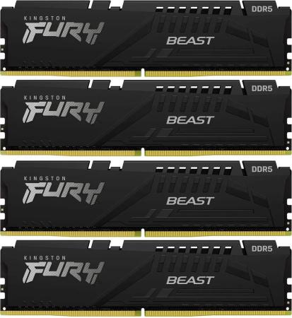Оперативная память для компьютера Kingston Fury Beast Black DIMM 128Gb DDR5 5200 MHz KF552C40BBK4-128