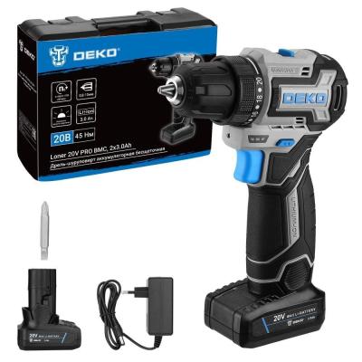 Дрель-шуруповерт Deko Loner 20V PRO аккум. патрон:быстрозажимной (085-1010)