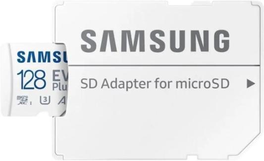 Карта памяти microSDXC UHS-I Samsung EVO PLUS 128 ГБ, 160 МБ/с, Class 10, MB-MC128SA,  1 шт., переходник SD