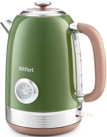 Чайник электрический KitFort КТ-6110, 2200Вт, зеленый