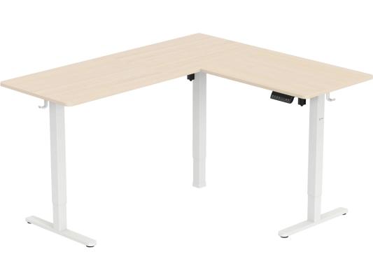 Стол для компьютера Cactus угловой подъёмный столешница МДФ белый дуб каркас белый 140x72x60см (CS-EDXL-WWD)