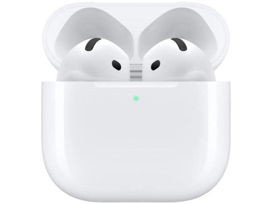 Гарнитура вкладыши Apple A3050,A3053,A3058 AirPods 4 белый беспроводные bluetooth в ушной раковине (MXP63ZA/A)