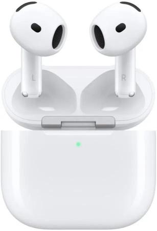 Гарнитура вкладыши Apple A3055,A3056,A3059 AirPods 4 ANC белый беспроводные bluetooth в ушной раковине (MXP93LL/A)