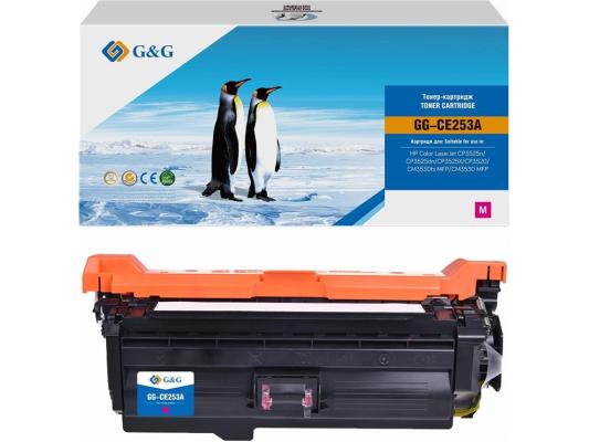 Картридж лазерный G&G GG-CE253A CE253A пурпурный (7000стр.) для HP CLJ CP3525n/CP3525dn/CP3525X/CP3520/CM3530fs MFP/CM3530 MFP
