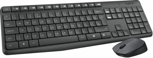 Комплект беспроводной клавиатура+мышь Logitech  MK235 Серый  (920-007949) РФ