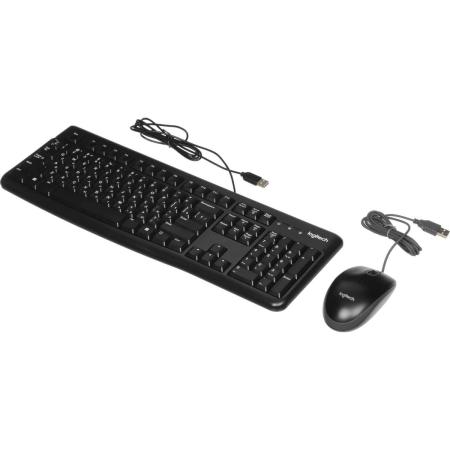 Комплект проводная клавиатура+мышь Logitech MK120 (920-002589) Черный Гравировка РФ