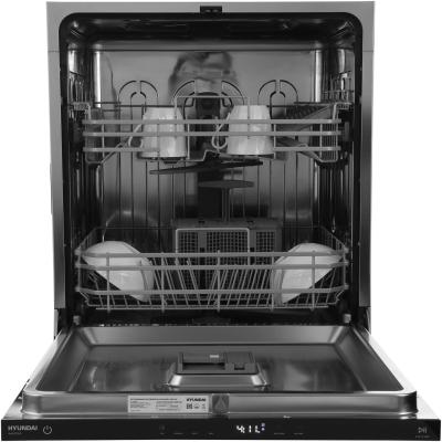 Встраиваемая посудомоечная машина Hyundai HBD 642,  полноразмерная, ширина 59.8см, полновстраиваемая, загрузка 13 комплектов, нержавеющая сталь