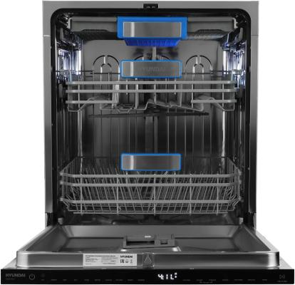 Встраиваемая посудомоечная машина Hyundai HBD 645,  полноразмерная, ширина 59.8см, полновстраиваемая, загрузка 13 комплектов, нержавеющая сталь