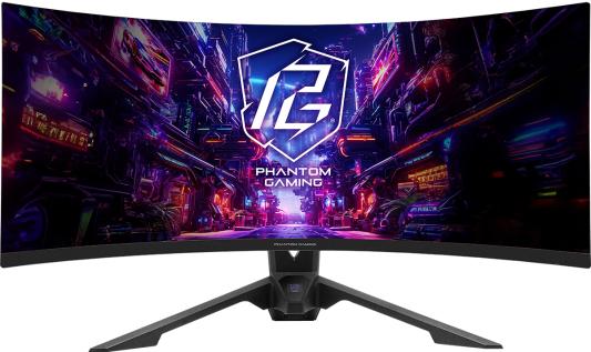 Монитор 34" ASRock Phantom Gaming PG34QRT2B Black (VA, 3440x1440, 2xHDMI+2xDP, 1 ms, 178°/178°, 500 cd/m, 3000:1, 180Hz, HDR400, MM, Curved 1500R, Height adjustment)