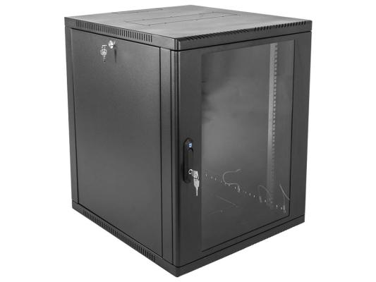 ЦМО Шкаф телекоммуникационный настенный сварной 12U (600  350) съёмные стенки, дверь стекло, чёрный
