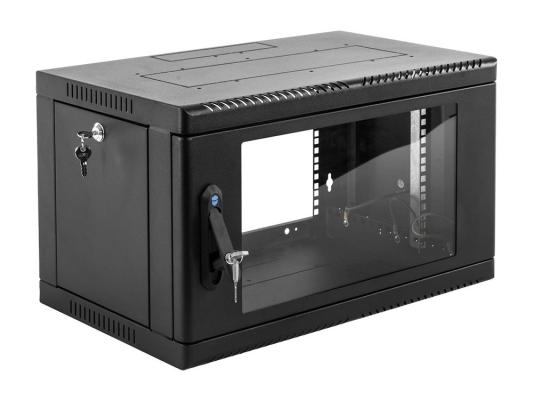 ЦМО Шкаф телекоммуникационный настенный сварной 9U (600  350) съёмные стенки, дверь стекло, чёрный