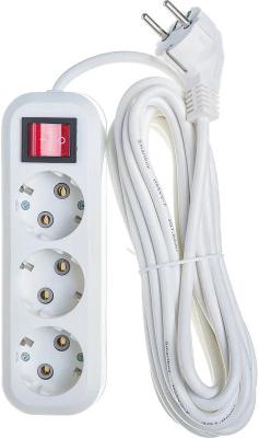 Smartbuy Удлинитель, 3 гнезда 5 метр 16А/3,5кВт с выкл. и заземлением ПВС 3х1,0 SBE-16-3-05-ZS