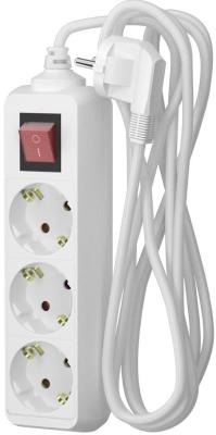 ФОТОН Удлинитель сетевой " 16-53ЕS, 5м, 3 розетки, 16А, с выключателем, с заземлением, Белый 24753