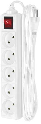 ФОТОН Удлинитель сетевой 10-35S, 3м, 5 розеток, 10А, с выключателем, Белый 21118