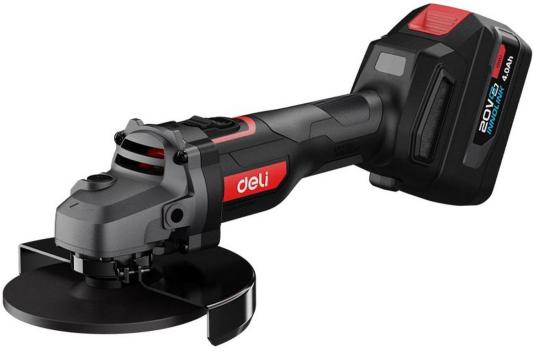 УШМ (болгарки) Deli Угловая шлифмашина аккумуляторная Deli DE-JM20-2D4 (2АКБ*4Ач + ЗУ, 20В, 125мм, М14, 3500/6000/10000об/мин, сумка)