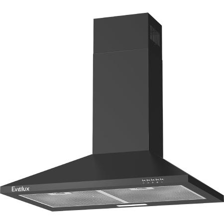 Купольная вытяжка Evelux, 60 см, 3 скорости, производительность 750 м3/ч, кнопочное управление, цвет черный