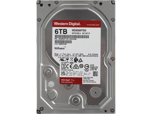 Жесткий диск WD SATA-III 6TB WD6005FFBX NAS Red Pro (7200rpm) 256Mb 3.5"