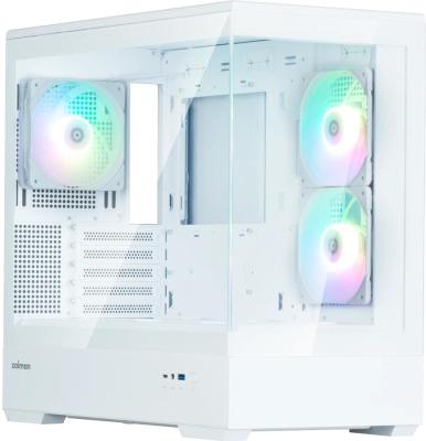 ZALMAN P30 V2, MATX, WHITE, WINDOW, 2x3.5", 3x2.5", 1xUSB TYPE-C, 1xUSB3.0, SIDE 2x120mm ARGB, REAR 1x120mm ARGB, VGA support