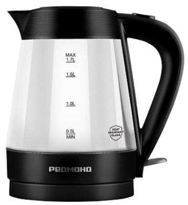 Чайник электрический Redmond KG229 1.7л. 2200Вт черный корпус: стекло