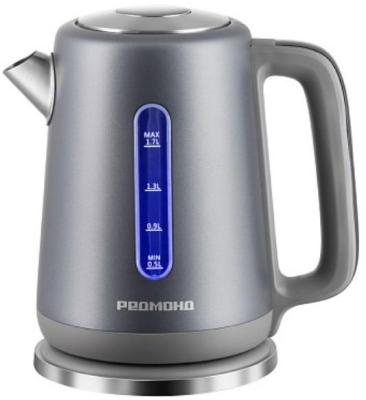 Чайник электрический Redmond KM238 1.7л. 2200Вт серо-голубой корпус: стекло