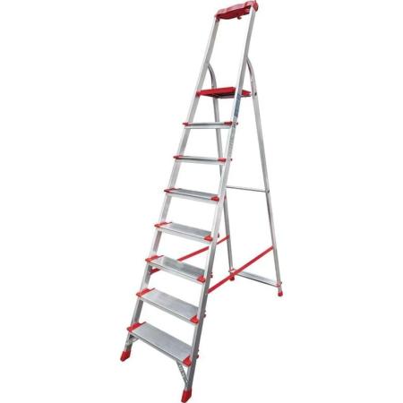 Новая Высота Стремянка профессиональная NV3118, 1x8 ступеней 130 мм, органайзер 3118108