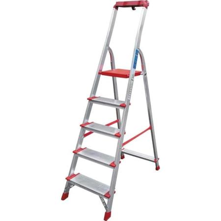 Новая Высота Стремянка профессиональная NV3118, 1x5 ступеней 130 мм, органайзер 3118105