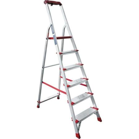 Новая Высота Стремянка профессиональная NV3118, 1x6 ступеней 130 мм, органайзер 3118106