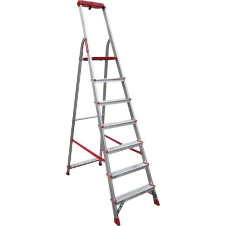 Новая Высота Стремянка профессиональная NV3115, 1x8 ступеней 80 мм, органайзер 3115108