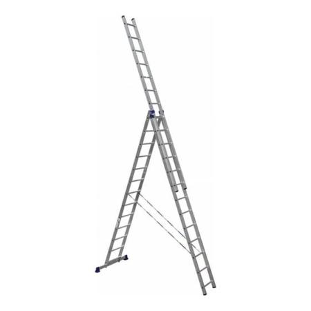 Алюмет Лестница трехсекционная универсальная алюминиевая 3х13. Серия HS3 6313