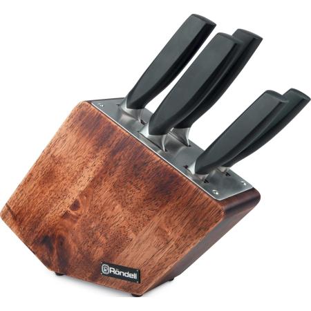 Набор ножей кухон. Rondell RD-482 компл.:6предм. с подставкой черный подар.коробка