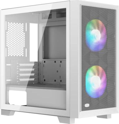 Корпус без блока питания/ PCCooler C3D310 WH ARGB, Tempered Glass Mid Tower, White, ABS, TG, SPCC, 2x120mm ARGB mATX, ITX 165/350/200mm 3x2.5", 2x3.5", 4xPCI 2xUSB-A 3.0 406x220x410mm