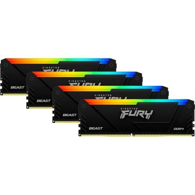 Оперативная память Kingston FURY Beast Black RGB [KF432C16BB2AK4/64] 64 ГБ 4 шт х 16 ГБ