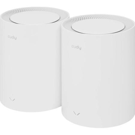 Wi-Fi Mesh-система/ AX1800 Wi-Fi 6 Mesh Solution 2-Pack,Chipset MediaTek, Dual-Band, 802.11ax/ac/a/b/g/n,  1201Mbps at 5GHz + 574Mbps at 2.4GHz, 2 Gigabit Ethernet Ports, 4 internal antennas,  MU-MIMO, DDNS, Zerotier/Wireguard/OpenVPN/IPSec/L2TP/PPTP VPN, DNS over Cloudflare/Google/Quad9, IPv6, Seamless Roaming, WPA3, TR069/TR098/TR111/TR181, Cudy Mesh, Cudy APP