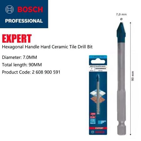BOSCH сверло для плитки hex-9 hardcer 7x90 2608900591