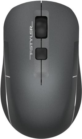 Мышь A4Tech Fstyler FB26CS Air2 серый/черный оптическая 2000dpi silent беспров. BT/Radio USB для ноутбука 4but (FB26CS AIR2 SMOKY GREY)