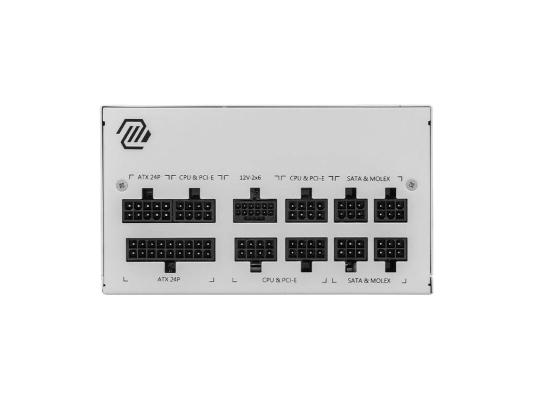 Блок питания MSI ATX 850W MAG A850GL WH PCIE5 80+ gold (20+4pin) APFC 120mm fan 8xSATA Cab Manag RTL