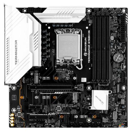 Материнская плата Maxsun MS-Terminator B760M D5 B760, LGA1700, 4*DDR5, 1*PCIEx16, 1*PCIEx4, 3*M.2, 1*TypeC, 4*USB3.2Gen1, 8*USB2.0, 4*SATA3.0, 2.5G, DP, HDMI, M-ATX, RTL