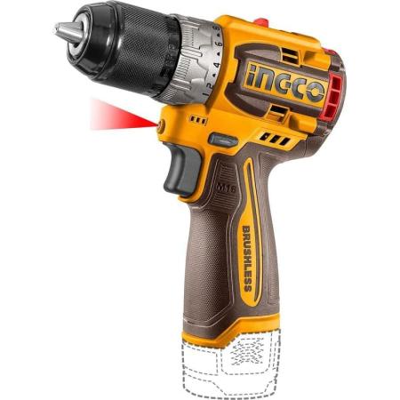 Аккумуляторный бесщеточный шуруповерт INGCO CDLI16682 INDUSTRIAL 16 В 60 Нм 22+1